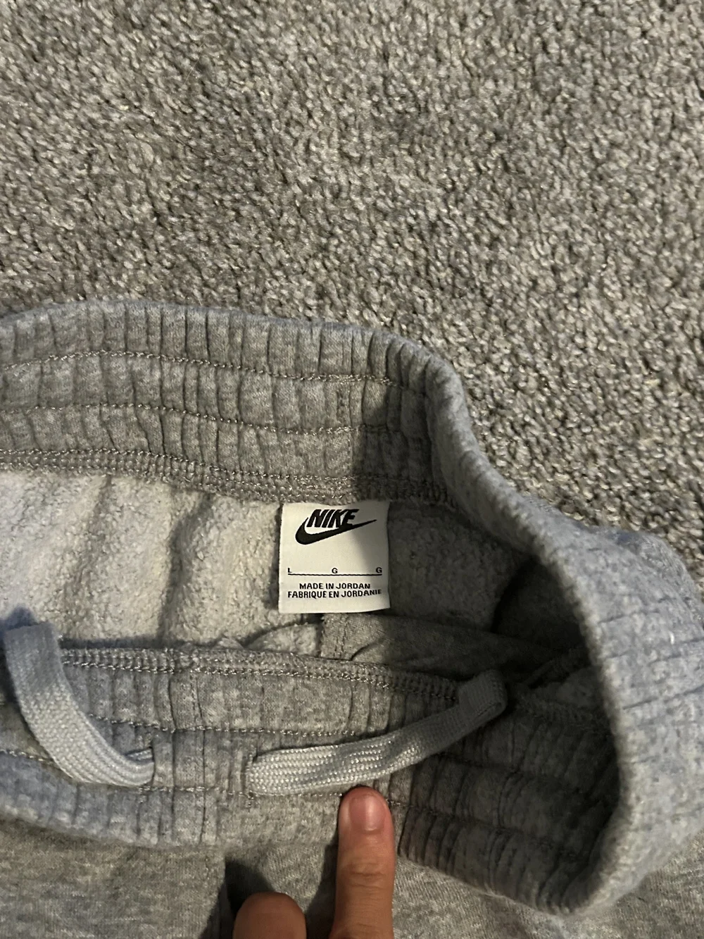 Nike Kids Grey Fleece Joggers with White Swoosh